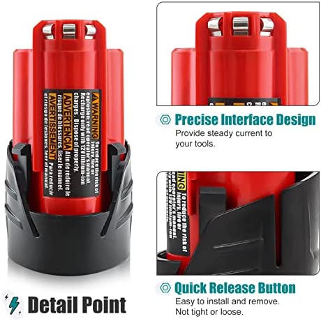 1674351630 678 2 Pack 3000mAh Li ion Replacement for Milwaukee M12 Battery Compatible