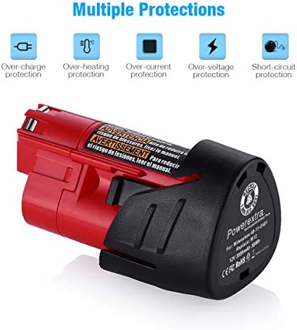 1674526919 97 Powerextra 2 Pack 12V 3000mAh Lithium ion Replacement Battery Compatible with