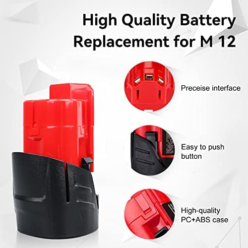1674615396 342 CEENR 2 Pack 35Ah M 12 Battery Replacement for Milwaukee