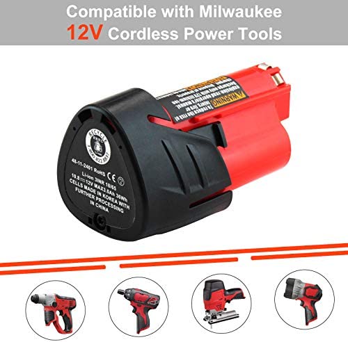 1675314565 410 3000mAh 12 Volt Compatible with Milwaukee M12 Battery XC 48 11 2411