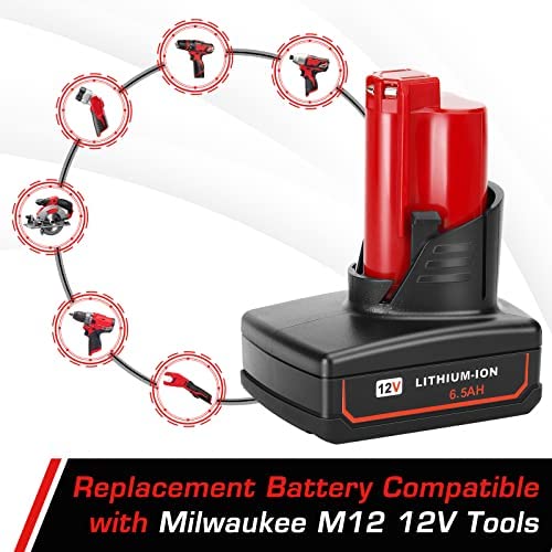 1675579814 655 Fayeey 65Ah M12 Replacement Battery for Milwaukee M12 Battery 2Pack