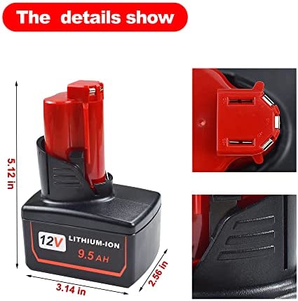 1676801895 767 Rocivic 95Ah Replacement for Milwaukee M12 Battery Compatible with All