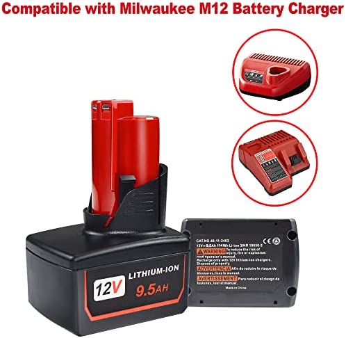 1676801896 142 Rocivic 95Ah Replacement for Milwaukee M12 Battery Compatible with All
