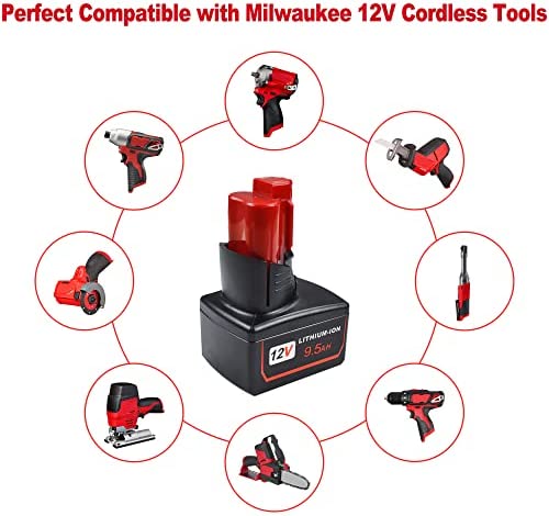 1676801896 230 Rocivic 95Ah Replacement for Milwaukee M12 Battery Compatible with All