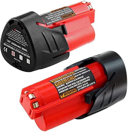 3000mAh 12 Volt Compatible with Milwaukee M12 Battery XC 48 11 2411