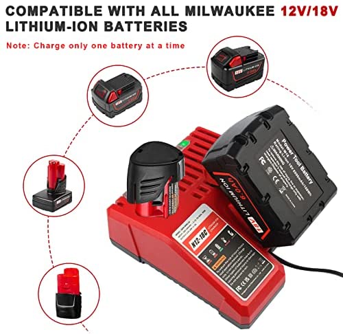 1678986266 25 ARyee 60Ah 18V M 18 Replacement Battery for Milwaukee M 18 48 11 1815