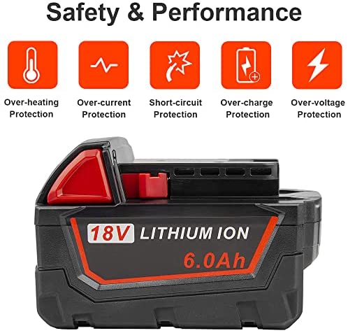 1678986266 409 ARyee 60Ah 18V M 18 Replacement Battery for Milwaukee M 18 48 11 1815