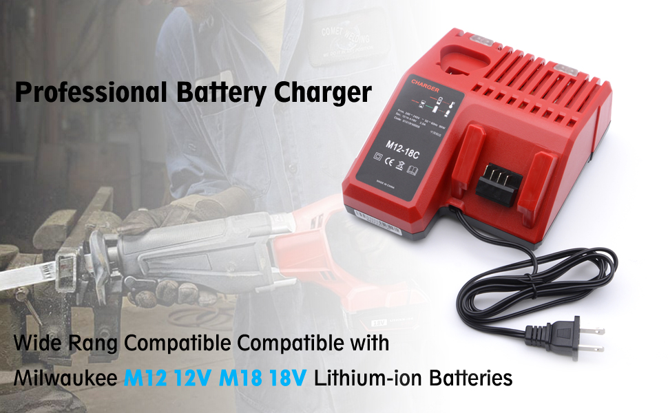 1679159166 431 M12 M18 Replacement Battery Charger for Milwaukee M18 Charger