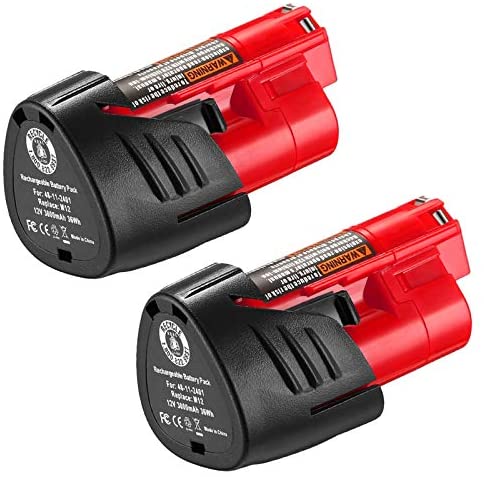 1679506595 532 2 Pack 3000mAh M12 Replacement Battery for Milwaukee M12 Battery