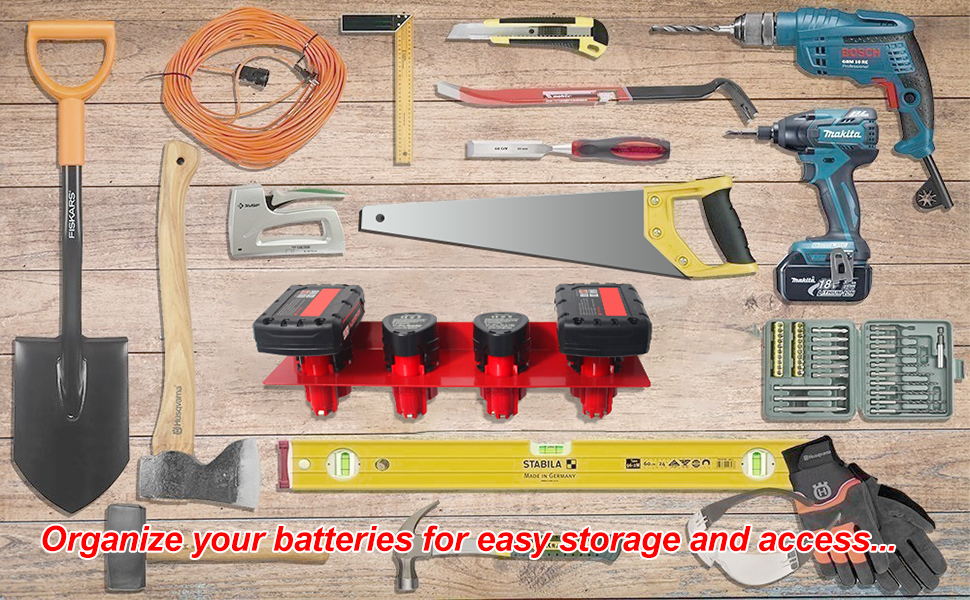 1679766072 874 JEEJINYAN 2Pcs Battery Holder for Milwaukee M12 Battery Storage Tools