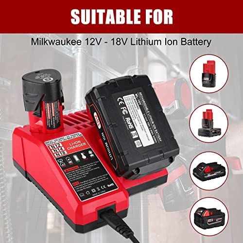 1679939745 587 Powilling M12 M18 Rapid Replacement Charger Milwaukee 12V18V XC