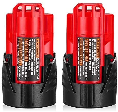 2 Pack 3000mAh M12 Replacement Battery for Milwaukee M12 Battery
