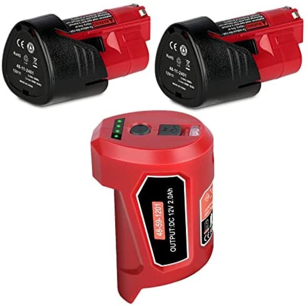 KUNLUN 2Pack 12V Battery 3.0Ah and USB Power Source Battery Adapter Bundle for Milwaukee 55 410hxlE5onL. AC