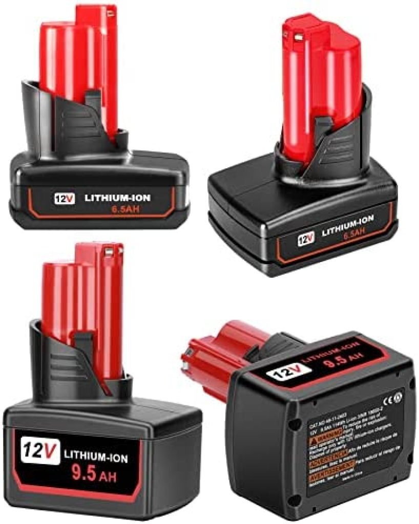 KUNLUN 2 Pack 6500mAh M12 Battery and 2 Pack 9500mAh M12 Replacement Battery for Milwaukee M12 Battery 31 41Mtws3SUSL. AC