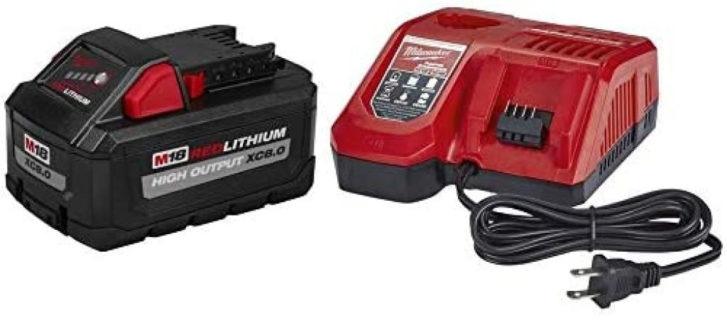 Milwaukee 48-59-1880 M18 REDLITHIUM HIGH OUTPUT XC 8 Ah Lithium-Ion Battery and M18 /M12 Charger Kit 53 41PWZl4LSL. AC