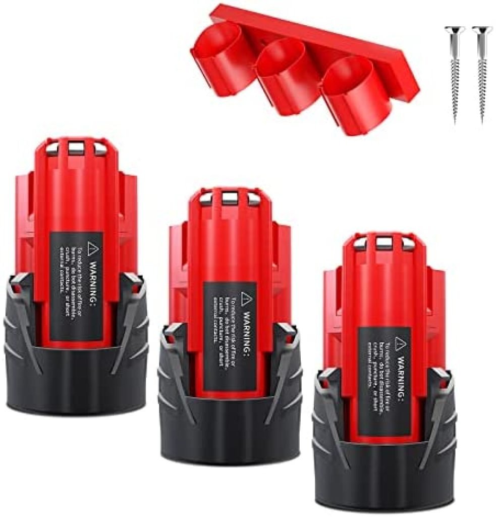 Bonadget 3Pack 3500mAh M12 Battery for Milwaukee 12V and Battery Holder Kit Compatible with Milwaukee M12 Battery 48-11-2401 48-11-2402 48-11-2411 48-11-2420 for Milwaukee 12Volt Tools with 2Screws 1 41dFFlDGUqL. AC