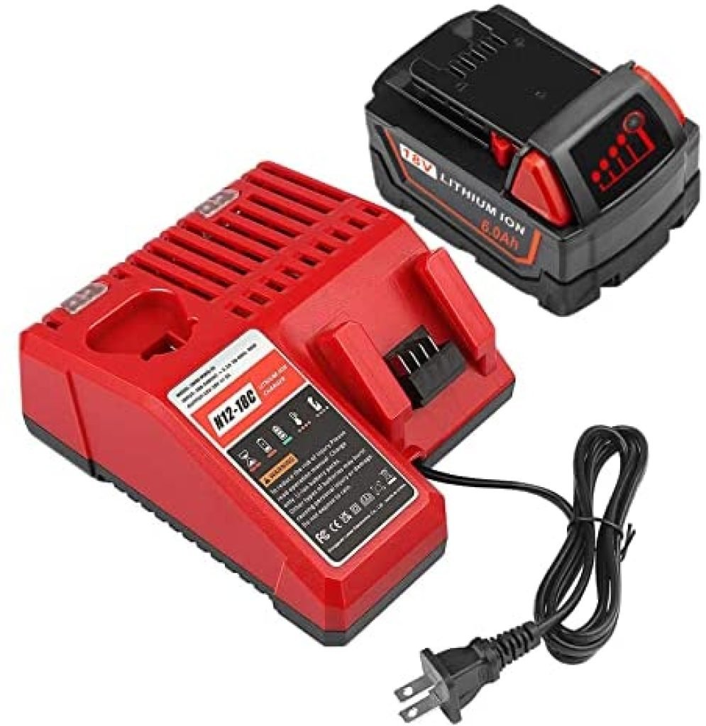 ARyee 6.0Ah 18V M-18 Replacement Battery for Milwaukee M-18 48-11-1815 48-11-1820 18V 48-11-1850 Lithium XC Cordless Power Tools & Charger for Milwaukee M12 M14 M-18 Li-ion Battery 9 51nYvJ19ghL. AC
