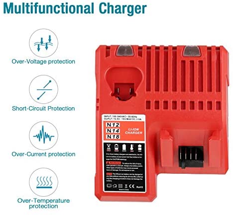 1680633739 849 Upgraded 60Ah 18V Replacement Battery Compatible with Milwaukee M
