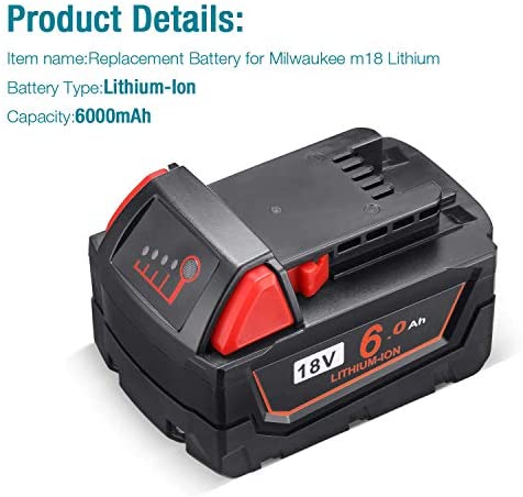 1680633740 773 Upgraded 60Ah 18V Replacement Battery Compatible with Milwaukee M