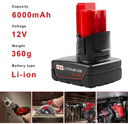 1680720187 56 Upgraded 60Ah 12V Extend Cordless Lithium Battery for Milwaukee All