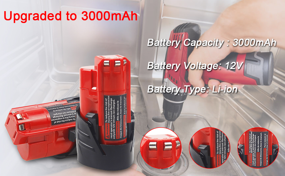 1680894025 217 waitley 2 Pack 12V 30Ah Replacement Battery Compatible with Milwaukee
