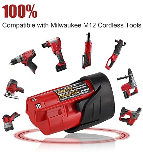 1680981143 1 Amsbat 3000mAh 12 Volt Compatible with Milwaukee M12 Battery XC