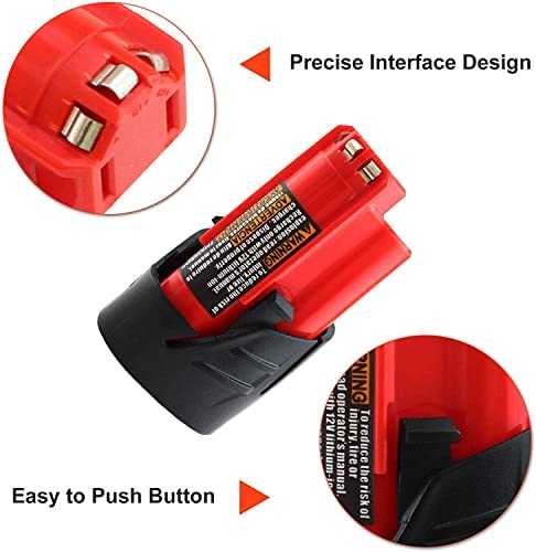 1680981143 797 Amsbat 3000mAh 12 Volt Compatible with Milwaukee M12 Battery XC