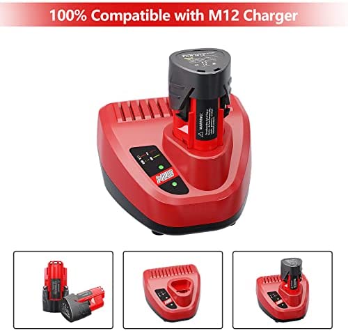 1681588807 480 2Pack 3000mAh 12V M12 Battery and M12 Charger Compatible with
