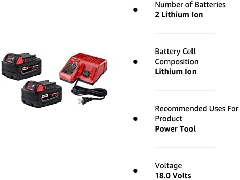 1681677916 664 Milwaukee 48 59 1850P M18 18 Volt Lithium Ion Starter Kit with Two 50