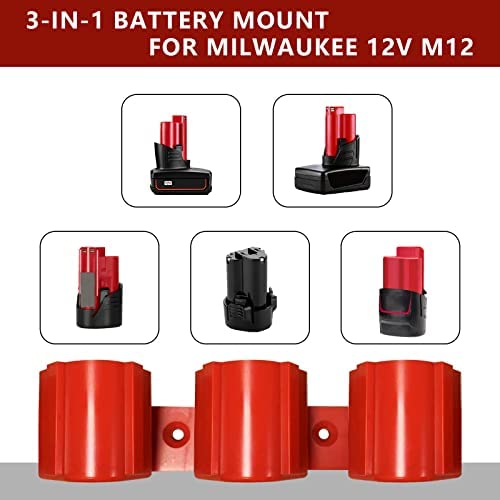 1682724553 623 TPDL 3 Pack Mount Holder Fit for Milwaukee 12V Battery