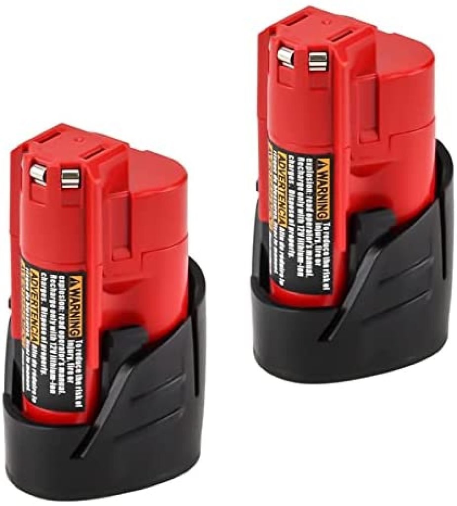 Amsbat 3000mAh 12 Volt Compatible with Milwaukee M12 Battery XC 48-11-2411 48-11-2420 48-11-2401 48-11-2402 48-11-2401 Lithium-ion Cordless Tools Batteries 2 Pack- Red Black 61 416uOn9jc L. AC