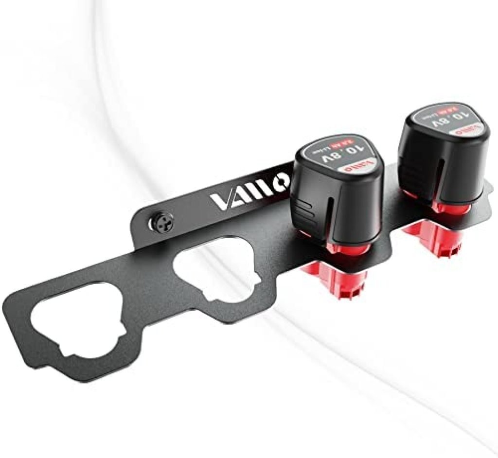 VAIIO Compatible Milwaukee M12 12V Battery Rack Holder, Wrought Iron Heavy Duty Thickened Batteries Slots, Stealth Battery Wall Mount Organizer Garage Storage,Workshops,Shelves,Case New Battery Dock 5 41EmgacP5fL. AC