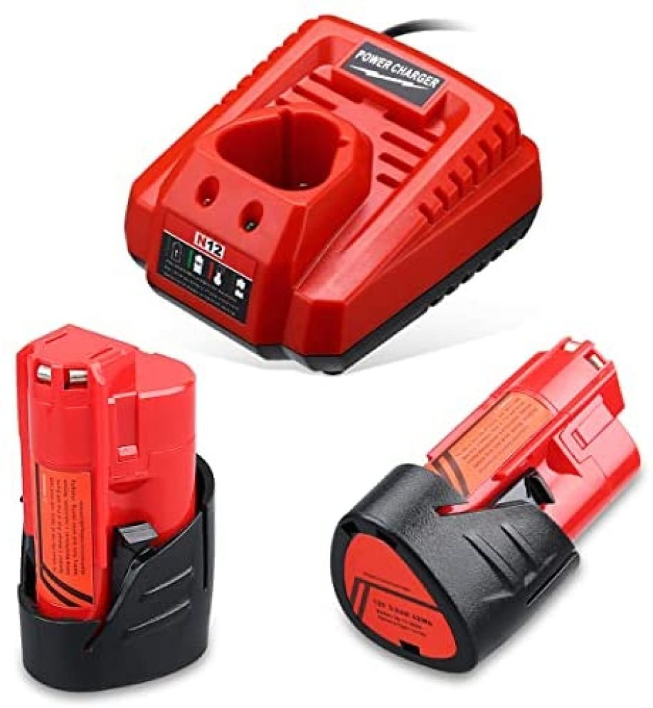 HIGH Output 2Pack 3500mAh M-12 48-11-2425 & Charger Combo Replacement for Milwaukee M-12 Battery 48-11-2411 48-11-2420 48-11-2401 48-11-2402 48-11-2440 Cordless Tools 41 41V4J oqOwL. AC