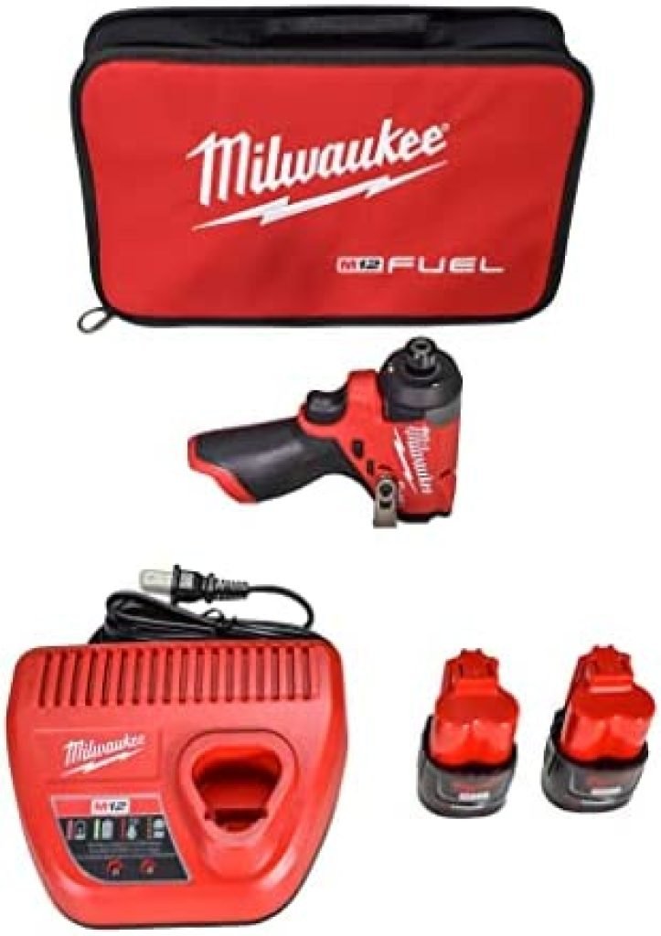 Milwaukee 3453-22 12V Fuel 1/4" Cordless Hex Impact Driver Kit with (2) 2.0Ah Lithium Ion Batteries, Charger & Tool Bag 15 41k58BBr0YL. AC