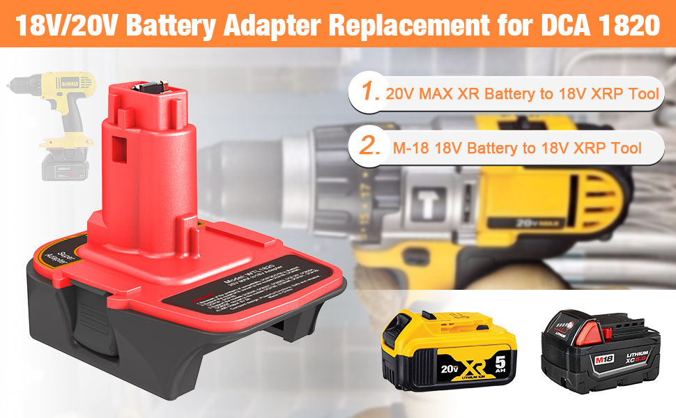 1683774123 473 AMICROSS Battery Adapter Replacement for Dewalt 18V to 20V Converter