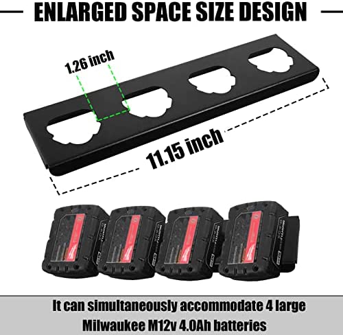 1684125276 698 YAMTO 4 Slots Metal Battery Holder fits for Milwaukee M12