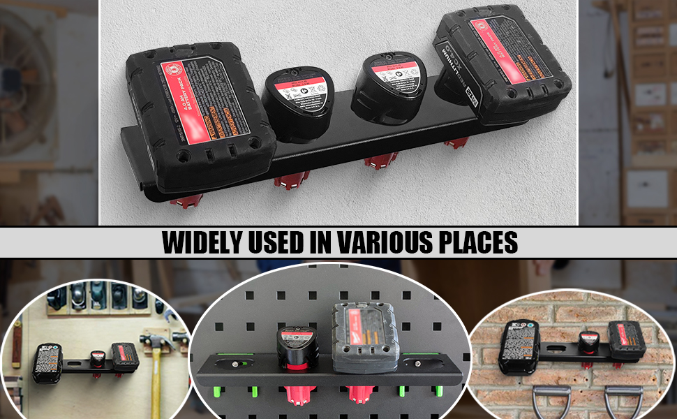 1684125278 737 YAMTO 4 Slots Metal Battery Holder fits for Milwaukee M12
