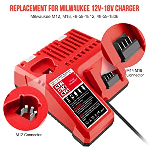 1684826197 996 ADVTRONICS M12 M18 48 59 1812 Multi Voltage Charger Compatible with Milwaukee