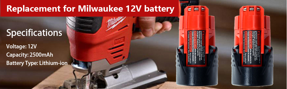 1684999821 826 DV8DKV7 2 Pack 12V 25Ah Batter Compatible with 12 Volt Milwaukee