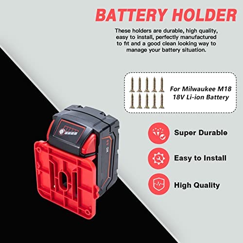 1685521064 119 Crtbelfy Battery Holder for Milwaukee M18 18V Battery Wall Mount