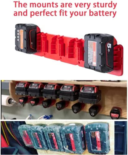 1685521065 262 Crtbelfy Battery Holder for Milwaukee M18 18V Battery Wall Mount