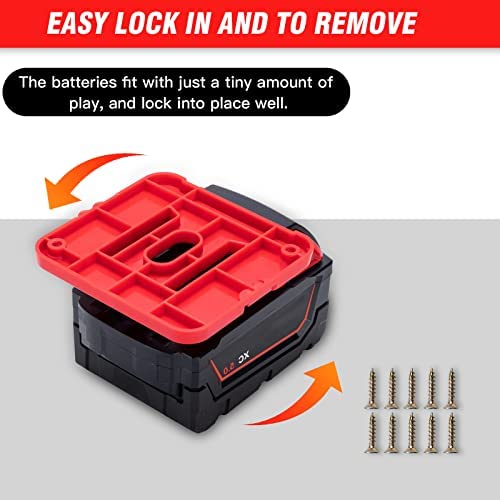 1685521065 866 Crtbelfy Battery Holder for Milwaukee M18 18V Battery Wall Mount