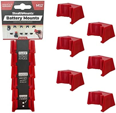 StealthMounts Milwaukee Battery Holders M12 Cordless Battery Mounts for