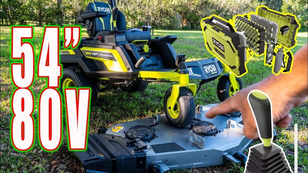 i-DRIVE! 80-Volt 54" Fabricated Deck RYOBI Zero Turn Mower with a Joystick 18 i-DRIVE! 80-Volt 54" Fabricated Deck RYOBI Zero Turn Mower with a Joystick