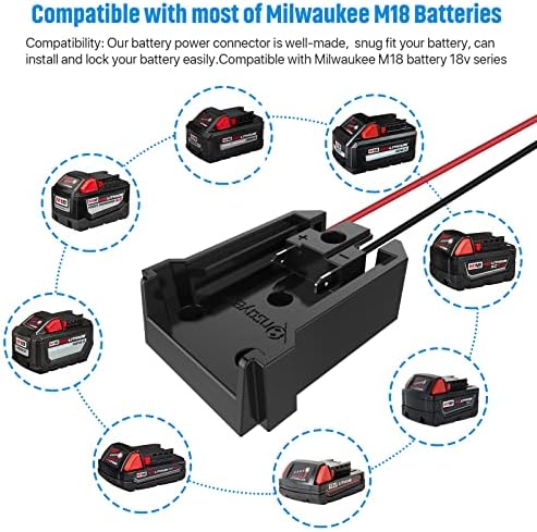 1686304660 108 Power Wheel Adapter with FuseSwitch for Milwaukee 18V Battery Non Blown