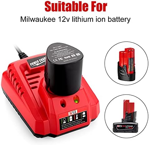 1686827262 954 Ahomtikk 12V M12 Ripd Charger Replacement for Milwaukee M12 Battery