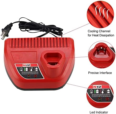 1687699136 184 Replacement Charger Compatible with Milwaukee 12 Volt Battery Charger Genuine