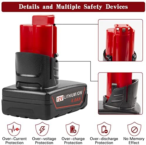 1688131634 164 Fancy Buying 6000mAh 12V Lithium Battery Replace for Milwaukee M12
