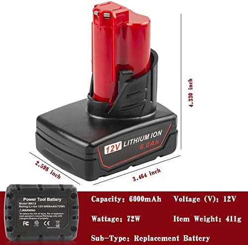 1688131635 955 Fancy Buying 6000mAh 12V Lithium Battery Replace for Milwaukee M12