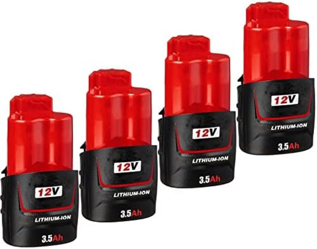 CEENR 4 Pack 3.5Ah M 12 Battery Replacement for Milwaukee 12V Lithium Battery XC 48-11-2440 48-11-2402 48-11-2440 48-11-2410 48-11-2411 12 Volt Battery Compatible with Milwaukee 12v Cordless Tools 37 414axToNZPL. AC